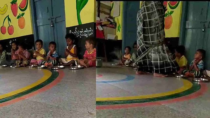 അങ്കണവാടി കുട്ടികളുടെ പ്ലേറ്റില്‍ നിന്ന് മുട്ട മോഷ്ടിച്ചു; ടീച്ചറെയും ഹെല്‍പ്പറെയും സസ്‌പെന്‍ഡ് ചെയ്തു; വിഡിയോ